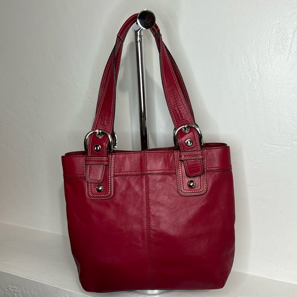 Coach SoHo red leather pleated shoulder bag F15045 - Picture 4 of 13